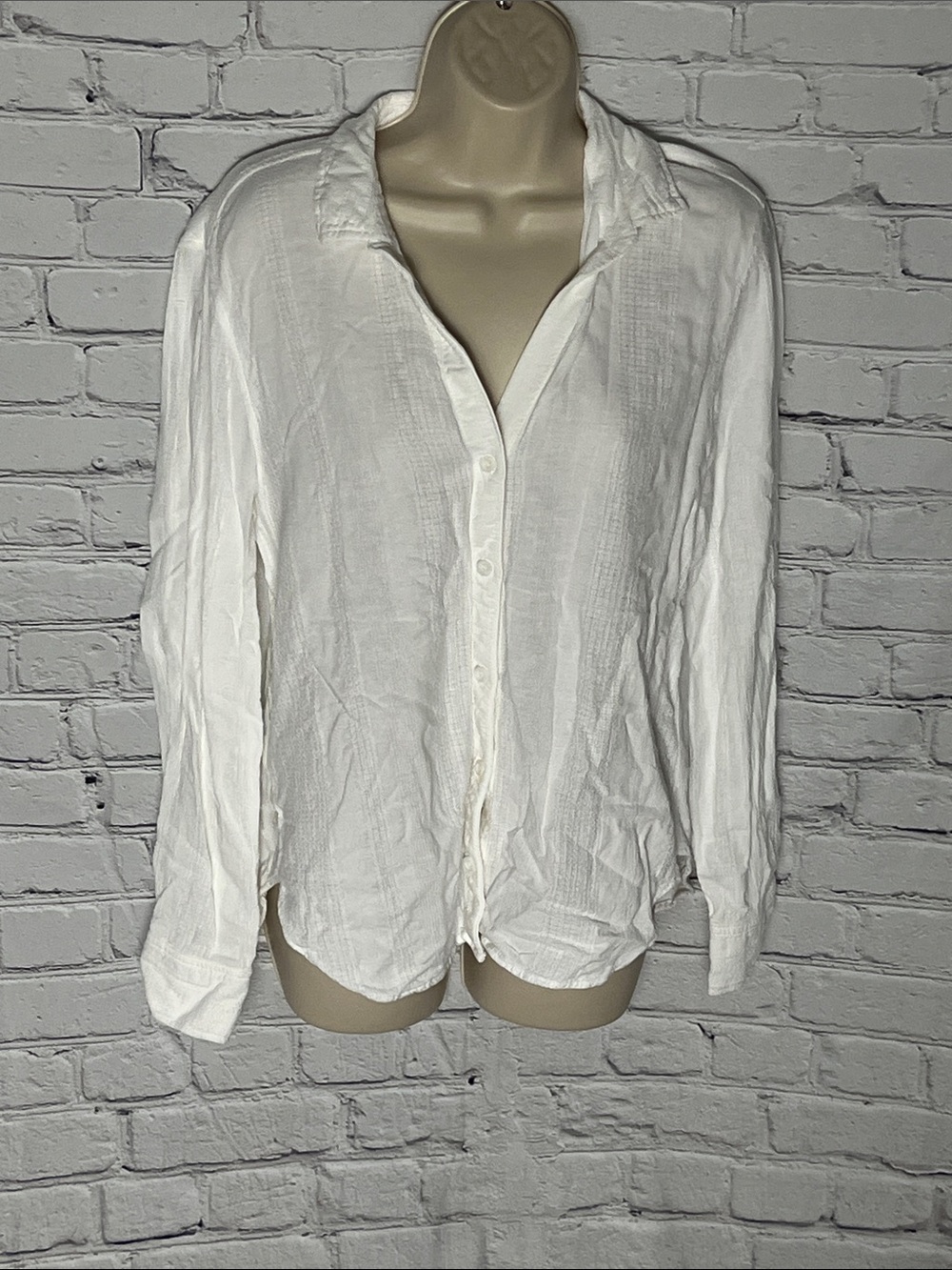 cloth & stone White Lightweight Button-Down Shirt